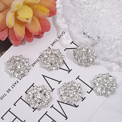 6Pcs 1-Hole Alloy Rhinestone Shank Buttons&nbsp;BUTT-CA0001-16A