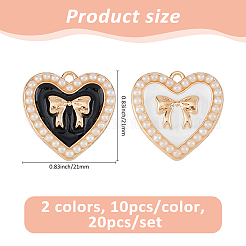 20Pcs 2 Colors Light Gold Tone Alloy Enamel Pendants&nbsp;ENAM-FH0001-92