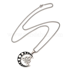 Moon Phase with Trinity Knot Pendant Necklaces&nbsp;NJEW-A023-05P