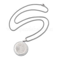 201 Stainless Steel Rhinestone Pendant Necklaces for Women&nbsp;LS-NJEW-U021-02P