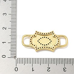 Rack Plating Brass Micro Pave Clear & Black Cubic Zirconia Eye Mask Connector Charms&nbsp;KK-L224-066G