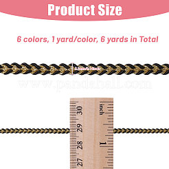 6 Yards 6 Colors Polyester Braided Lace Trim&nbsp;OCOR-GL0001-18