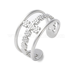 Cross 304 Stainless Steel Open Cuff Rings&nbsp;RJEW-S623-02P