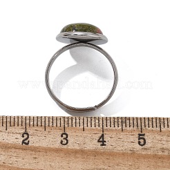Half Round Natural & Synthetic Gemstone Finger Rings&nbsp;RJEW-M062-01P-23