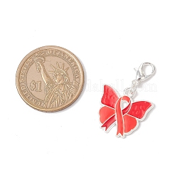 7Pcs 7 Styles Awareness Ribbon Theme Alloy Enamel Pendant Decorations&nbsp;HJEW-JM03383