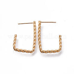 Brass Clear Micro Pave Cubic Zirconia Stud Earrings&nbsp;KK-N232-192-NF