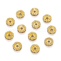 Brass Grade A Crystal Rhinestone Spacer Beads&nbsp;RB-A006-8MM-G