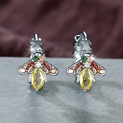Brass Micro Pave Cubic Zirconia Huggie Hoop Earrings&nbsp;WG4D997-01