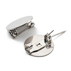 Non-Tarnish 201 Stainless Steel Tray Brooch&nbsp;STAS-Q246-01C-P