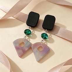 Wood & Glass Stud Earrings&nbsp;WG5AC50-01