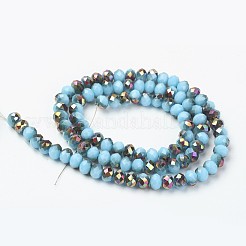 Electroplate Opaque Glass Beads Strands&nbsp;EGLA-A034-P8mm-R18