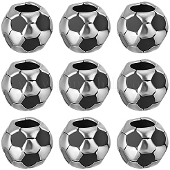 30Pcs Large Hole FootBall/Soccer Ball Alloy Enamel European Beads&nbsp;MPDL-SC0001-12
