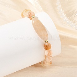 Natural Mixed Stone Round and Oval Beaded Stretch Bracelets&nbsp;BJEW-JB14485