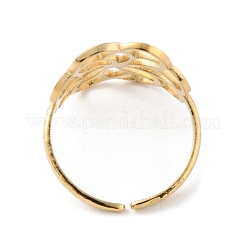 304 Stainless Steel Hollow Flower Open Cuff Rings&nbsp;RJEW-D002-07G