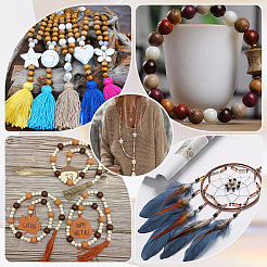 400Pcs 4 Colors Natural Unfinished Wood Beads&nbsp;WOOD-GF0001-90
