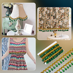 Polyester Lace Ribbon with Plastic Charms Tassel&nbsp;DIY-WH0656-11A