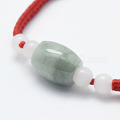 Natural Myanmar Jade/Burmese Jade Braided Bead Bracelets&nbsp;X-BJEW-F307-02