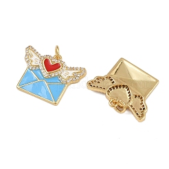 Brass Micro Pave Cubic Zirconia Pendants&nbsp;KK-L241-04G