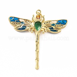 Rack Plating Brass Micro Pave Cubic Zirconia Pendants&nbsp;X-KK-E281-07G-02
