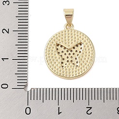 Brass Micro Pave Clear Cubic Zirconia Pendants&nbsp;KK-I712-45G