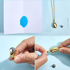 Teardrop 201 Stainless Steel Memorial Urn Ashes Pendant Necklaces&nbsp;DIY-CN0003-40G