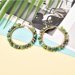 Electroplate Glass Triangle Beads Hoop Earrings&nbsp;EJEW-JE04600
