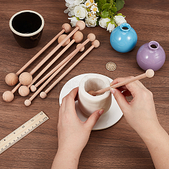 8Pcs Wood Double Head Ball Stick&nbsp;AJEW-CN0007-90