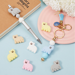 12Pcs 6 Colors Bear Food Grade Eco-Friendly Silicone Focal Beads&nbsp;SIL-SC0001-89