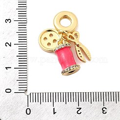 Brass Micro Pave Clear Cubic Zirconia European Dangle Charms&nbsp;X-KK-F904-08G