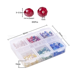 660Pcs 6 Style Electroplate Glass Beads Strands&nbsp;EGLA-YW0001-22