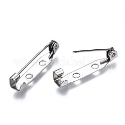 Tarnish Resistant 201 Stainless Steel Brooch Pin Back Safety Catch Bar Pins&nbsp;X-STAS-S117-021C