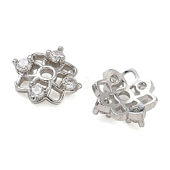 Brass Micro Pave Cubic Zirconia Bead Caps&nbsp;CU-CBA6E4E-09P
