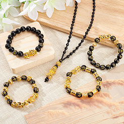 5Pcs 5 Style Om Mani Padme Hum Mala Bead Bracelets & Buddhist Necklaces&nbsp;SJEW-AN0001-44