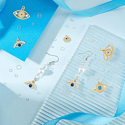 10Pcs 5 Style Eye Brass Micro Pave Cubic Zirconia Charms&nbsp;KK-DC0003-49