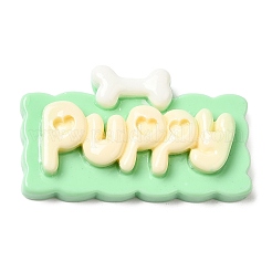 Opaque Resin Cartoon Word Cabochons&nbsp;RESI-K030-01