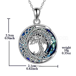 Alloy Pendant Moon & Tree of Life Necklace for Women&nbsp;PW-WGA8665-01