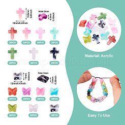 280Pcs 14 Styles Acrylic Beads&nbsp;OACR-TA0003-14