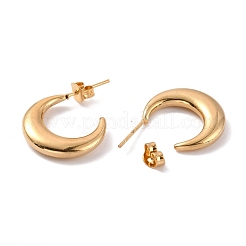 PVD Vacuum Plating 304 Stainless Steel Crescent Moon Stud Earrings for Women&nbsp;EJEW-F280-05C-G