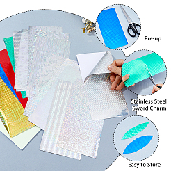 Waterproof Holographic Adhesive Craft PVC Sheets&nbsp;DIY-WH0671-266