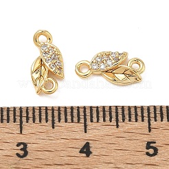 SHEGRACE Brass Micro Pave Clear Cubic Zirconia Connector Charms&nbsp;XGRQ3D518-509G
