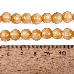 Handmade Lampwork with Gold Powder Beads Strands&nbsp;LAMP-N037-06A-06