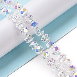 Electroplate Transparent Glass Beads Strands&nbsp;EGLA-H101-03A