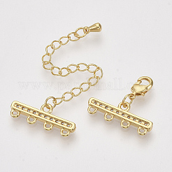 Brass Micro Pave Cubic Zirconia Chain Extender&nbsp;X-ZIRC-Q022-031G-NR
