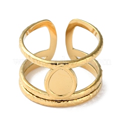 304 Stainless Steel Open Cuff Ring Components&nbsp;STAS-Q308-06G