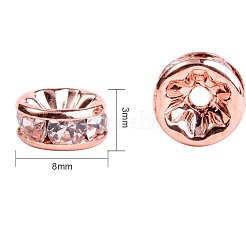 Rondelle Brass Rhinestone Spacer Beads&nbsp;RB-PH0001-05RG-NF