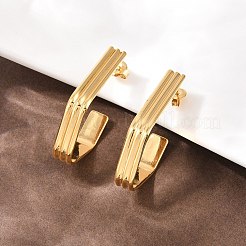 304 Stainless Steel Polygon Stud Earrings&nbsp;EJEW-P324-12G
