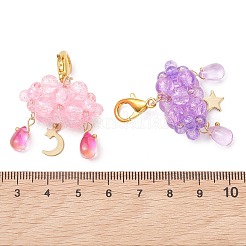 10Pcs 10 Styles Glass Seed Beads & Stainless Steel Pendant Decorations&nbsp;HJEW-MZ00410