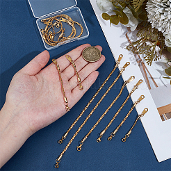 12Pcs 6 Styles 201 Stainless Steel & 304 Stainless Steel Box Chains Chain Extender&nbsp;FIND-UN00028-01