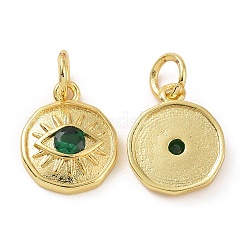 Brass Micro Pave Cubic Zirconia Pendants&nbsp;KK-P187-17I-G