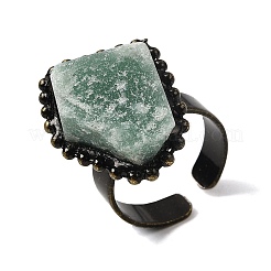 Natural Green Aventurine Irregular Nugget Open Cuff Rings&nbsp;G-A278-03AB-06